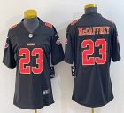 Women Nike San Francisco 49ers #23 Christian McCaffrey black gold Color Rush Limited Jersey