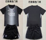 2025-22025-2026 Paris Saint-Germain club black kid goalkeeper soccer jerseys