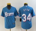 Women Nike Texas Rangers #34 Nolan Ryan skyblue majestic baseball jerseys