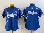 Women 2025 Nike Los Angeles Dodgers blank blue fashion majestic baseball jerseys Sakura plate 03