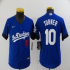 Youth New Nike Los Angeles Dodgers #10 Justin Turner blue majestic baseball Jersey city version