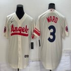 Nike Los Angeles Angels #3 Taylor Ward beige majestic baseball Jersey