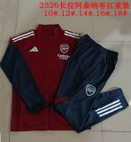 2025-2026 Arsenal club red blue kid Soccer jackets with Long Trousers E25196