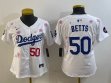 Youth 2025 Nike Los Angeles Dodgers 50 Mookie Betts white fashion majestic baseball jerseys Sakura plate