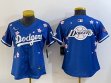 Women 2025 Nike Los Angeles Dodgers blank blue fashion majestic baseball jerseys Sakura plate 05