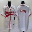 Nike Atlanta Braves blank white majestic baseball MLB Jerseys Joint name -BD