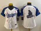 Women 2025 Nike Los Angeles Dodgers blank white blue fashion majestic baseball jerseys Sakura plate 03