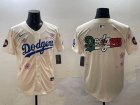 2025 Nike Los Angeles Dodgers blank beige fashion majestic baseball jerseys Sakura plate 01