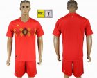 Belgium red soccer uniforms home FIFA World Cup and Russia 2018 patch