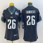 2023 super bowl Women Philadelphia Eagles #26 Miles Sanders black Color Rush Limited Jersey