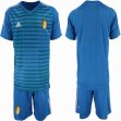 2018 World Cup Belgium blue goalkeeper soccer jersey