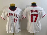 Youth Los Angeles Angels #17 Shohei Ohtani white majestic baseball jersey