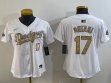 Youth 2025 Nike Dodgers #17 Shohei Ohtani white gold fashion majestic baseball jerseys 01