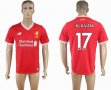 2017-2018 Liverpool Thailand version #17 KLAVAN red soccer jersey home