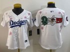 Women 2025 Nike Los Angeles Dodgers blank white fashion majestic baseball jerseys Sakura plate 01
