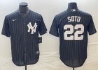 New York Yankees Juan Soto Nike black majestic baseball Jersey Joint name -BD